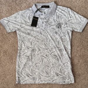 Silver Pattern Polo Shirt